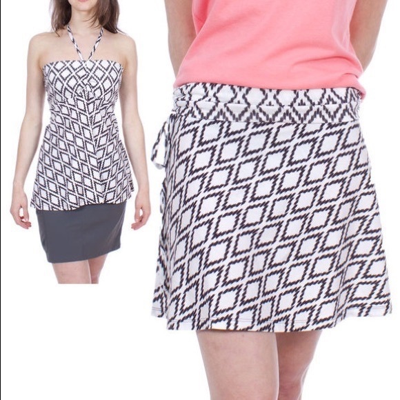 Patagonia Yellow Lithia Ruched Convertible Skirt / Halter Top Size Medium - Picture 4 of 8